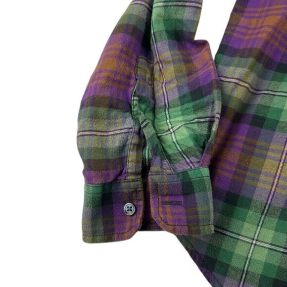 Lands' End Top 3/4 Sleeve Green Purple Women's Size 8p - Picture 5 of 7